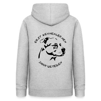 American Staffordshire - Frauen Hoodie - Hellgrau meliert - Hinten - AI Model Female 172 light (172cm)