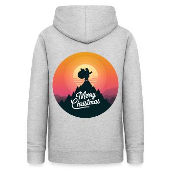 Weihnachtsmann auf dem Berg Merry Christmas - Frauen Hoodie - Hellgrau meliert - Hinten - AI Model Female 172 light (172cm)