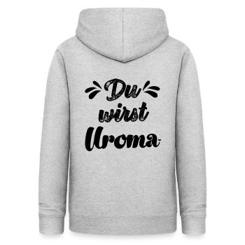 Du wirst Uroma Baby Schwangerschaftverkünde - Frauen Hoodie - Hellgrau meliert - Hinten - AI Model Female 172 light (172cm)