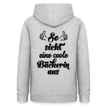 So sieht ein cooler Bäcker aus Bäckerin Bäckerei - Frauen Hoodie - Hellgrau meliert - Hinten - AI Model Female 172 light (172cm)