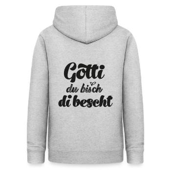 Gotti du bisch di bescht Patentante Schweiz Taufe - Frauen Hoodie - Hellgrau meliert - Hinten - AI Model Female 172 light (172cm)