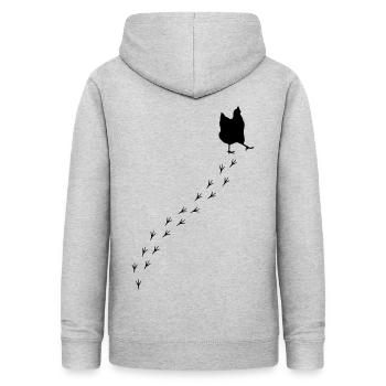 Huhn - Frauen Hoodie - Hellgrau meliert - Hinten - AI Model Female 172 light (172cm)