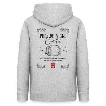 Pied de Vigne - Sweat à capuche Femme - gris clair chiné - Dos - AI Model Female 172 light (172cm)