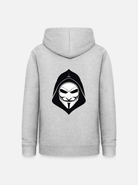 Anonymous Maske - Frauen Hoodie - Hellgrau meliert