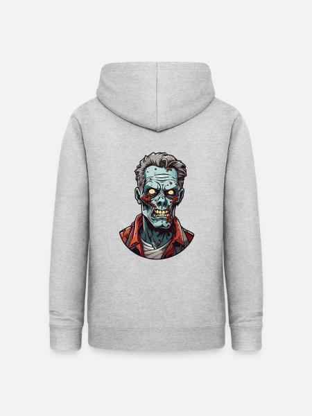 Zombie Head - Frauen Hoodie - Hellgrau meliert