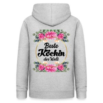 Beste Köchin Profiköchin kochen Hobbykoch - Frauen Hoodie - Hellgrau meliert - Hinten - AI Model Female 172 light (172cm)