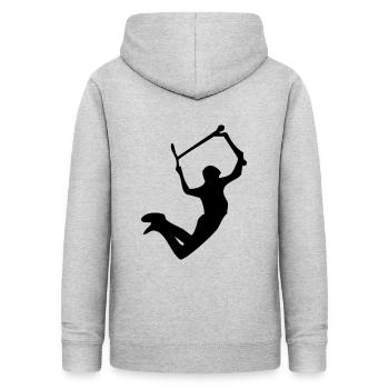Super grab 1 - Frauen Hoodie - Hellgrau meliert - Hinten - AI Model Female 172 light (172cm)