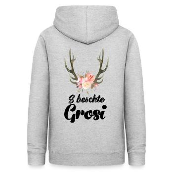 S beschte Grosi der Welt beschte Grosi Oma Schweiz - Frauen Hoodie - Hellgrau meliert - Hinten - AI Model Female 172 light (172cm)