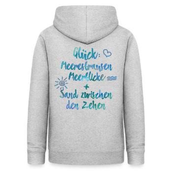Meer Meeresrauschen Meerblick originell Spruch - Frauen Hoodie - Hellgrau meliert - Hinten - AI Model Female 172 light (172cm)