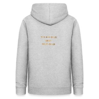 Gold baby! - Frauen Hoodie - Hellgrau meliert - Hinten - AI Model Female 172 light (172cm)