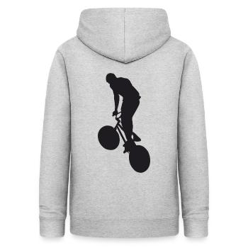 BMX - Frauen Hoodie - Hellgrau meliert - Hinten - AI Model Female 172 light (172cm)