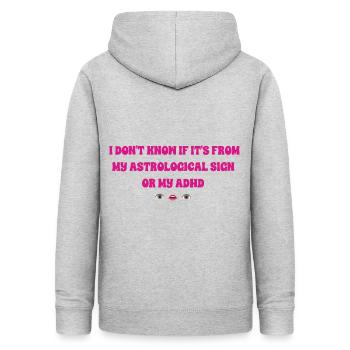 Astro ADHS mädchenhaft - Frauen Hoodie - Hellgrau meliert - Hinten - AI Model Female 172 light (172cm)