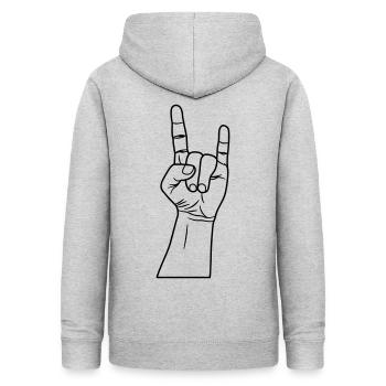 Rocker rock hard rock rocker greeting metal hand finger - Women's Hoodie - light heather grey - Back - AI Model Female 172 light (172cm)