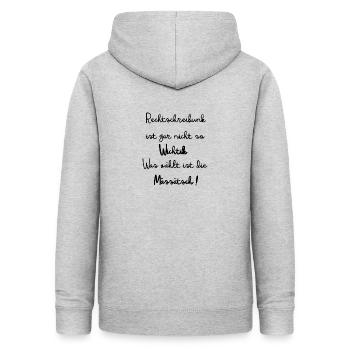Lustiger Spruch der deutschen Rechtschreibung. - Frauen Hoodie - Hellgrau meliert - Hinten - AI Model Female 172 light (172cm)