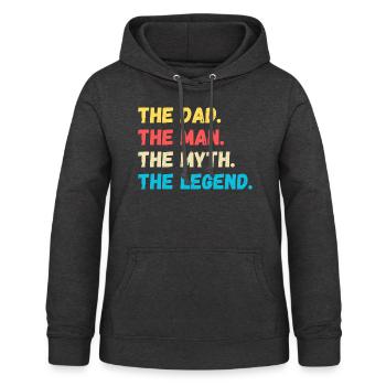 The Dad. The Man. The Myth. The Legend. - Frauen Hoodie - Anthrazit - Vorne - AI Model Female 172 light (172cm)
