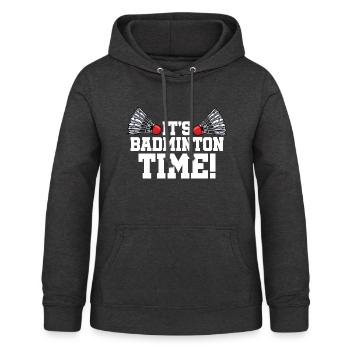 It's Badminton Time Graphic Badminton Player Shutt - Frauen Hoodie - Anthrazit - Vorne - AI Model Female 172 light (172cm)