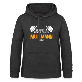 Müllmann Müllabfuhr - Frauen Hoodie - Anthrazit - Vorne - AI Model Female 172 light (172cm)