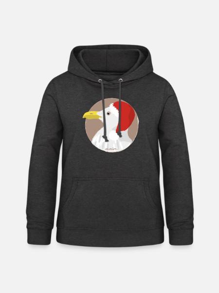 Möwe Weihnachtsmütze - Frauen Hoodie - Anthrazit