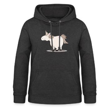 Dickes niedliches Einhorn - Frauen Hoodie - Anthrazit - Vorne - AI Model Female 172 light (172cm)