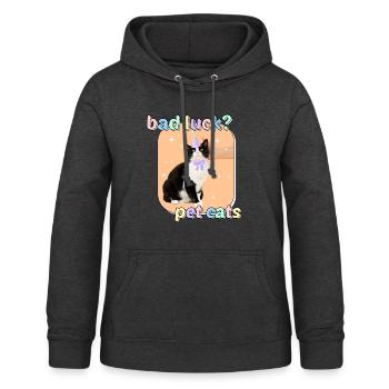 Cat Memes - Bad Luck Pet Cats - Women's Hoodie - charcoal grey - Front - AI Model Female 172 light (172cm)