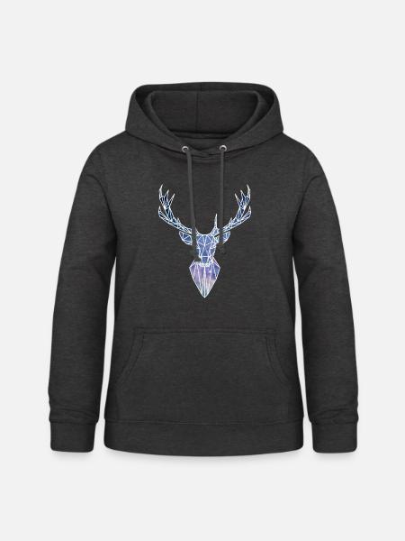 Hirsch Sterne - Frauen Hoodie - Anthrazit