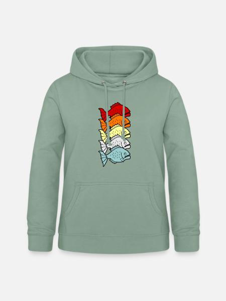 Piranha - Frauen Hoodie - Graugrün