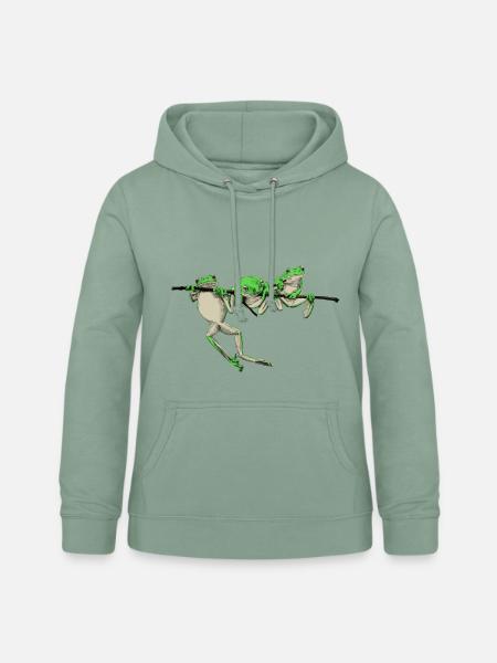 Frosch - Frauen Hoodie - Graugrün