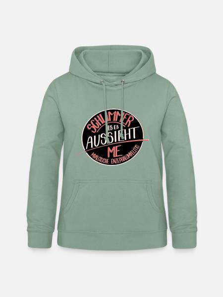 Schlimmer als es aussieht, ME  - Frauen Hoodie - Graugrün