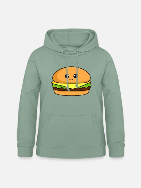 Burger Comic - Frauen Hoodie - Graugrün