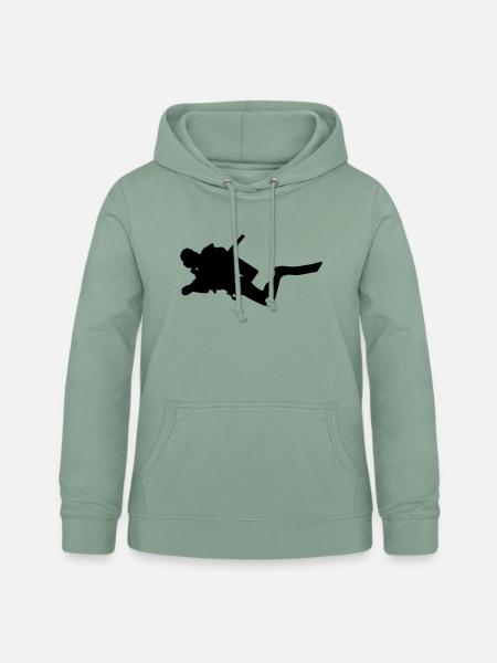 Taucher Tauchen - Frauen Hoodie - Graugrün