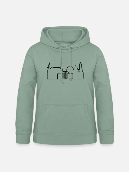 Skyline Aachen - Frauen Hoodie - Graugrün