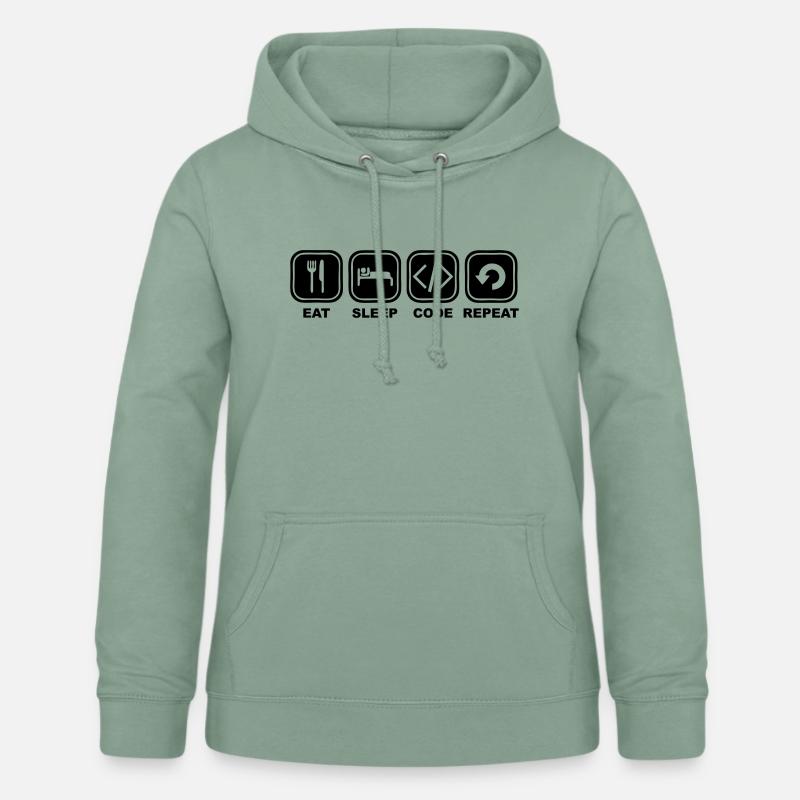 Eat, sleep, Code, Repeat - Women's Hoodie - steel green
