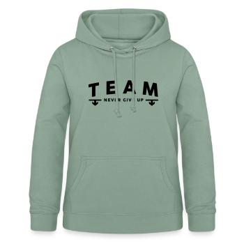 Team Equipe Membre - Sweat à capuche Femme - vert-de-gris - Devant - AI Model Female 172 light (172cm)