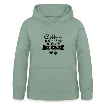 Coffee and chinese crested - Frauen Hoodie - Graugrün - Vorne - AI Model Female 172 light (172cm)