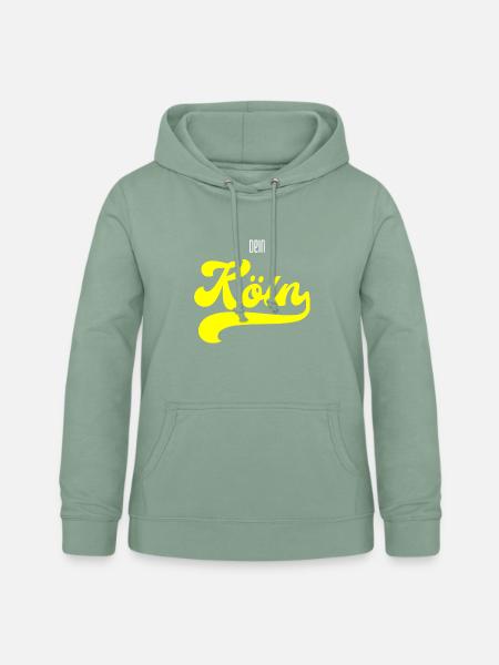 Dein Köln gelber Schriftzug - Frauen Hoodie - Graugrün