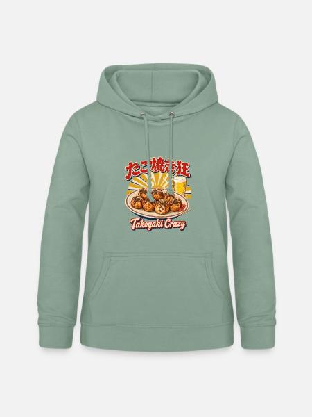 Takoyaki Crazy - Frauen Hoodie - Graugrün