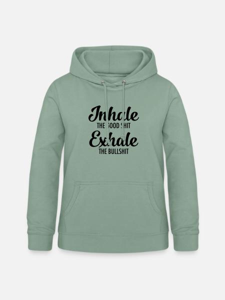Inhale - Exhale - Frauen Hoodie - Graugrün