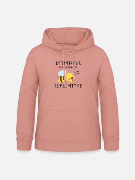 Biene Optimismus Sumsi mit Po - Frauen Hoodie - Altrosa
