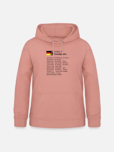 Artikel 3 Grundgesetz - Frauen Hoodie - Altrosa
