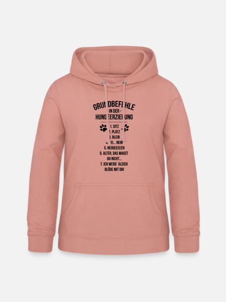 Lustige Befehle Kommandos Hunde - Frauen Hoodie - Altrosa