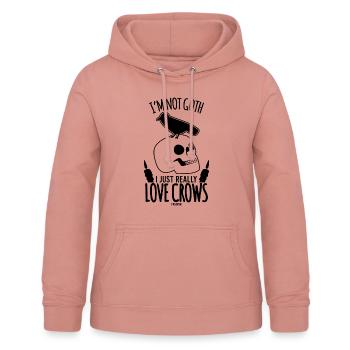 Gothic Crow Superstition - Women's Hoodie - dusky rose - Front - AI Model Female 172 light (172cm)
