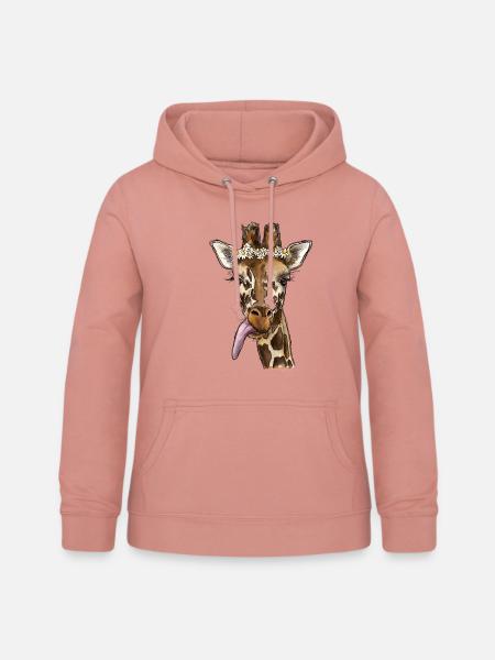 Aquarell Giraffe - Frauen Hoodie - Altrosa