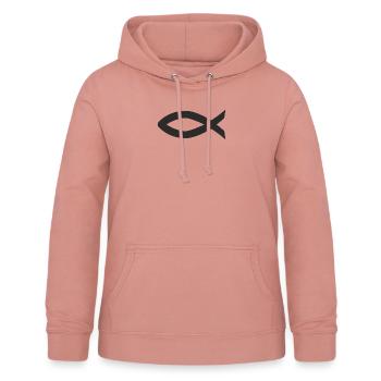 Fisch - Frauen Hoodie - Altrosa - Vorne - AI Model Female 172 light (172cm)