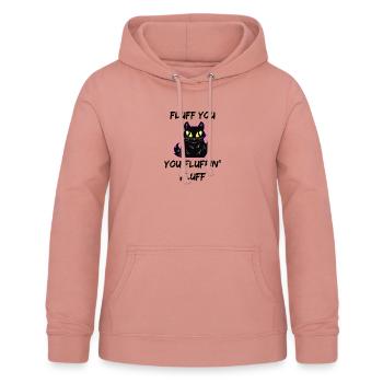 Fluff You Funny cat middle finger gift - Women's Hoodie - dusky rose - Front - AI Model Female 172 light (172cm)
