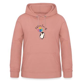 Ballons volants de pingouin cadeau sucré - Sweat à capuche Femme - rose poudré - Devant - AI Model Female 172 light (172cm)
