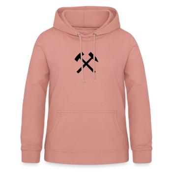 Hammer und Schlägel - Bergmann Design - Frauen Hoodie - Altrosa - Vorne - AI Model Female 172 light (172cm)