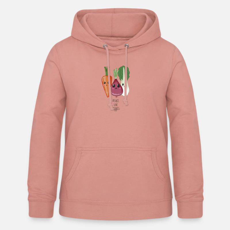 VEGGIE DI AMORE DI PEAVE Vegetariano Vegano - Felpa con cappuccio da donna - rosa antico