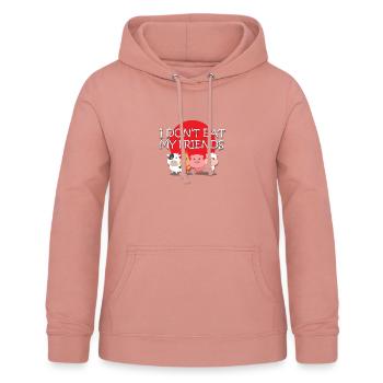 Vegetarier - Frauen Hoodie - Altrosa - Vorne - AI Model Female 172 light (172cm)