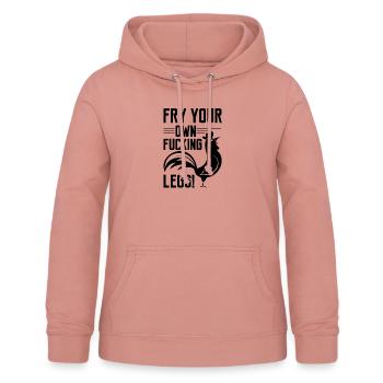 Chemise VEGAN · FUCKING LEGS · Cadeau / - Sweat à capuche Femme - rose poudré - Devant - AI Model Female 172 light (172cm)