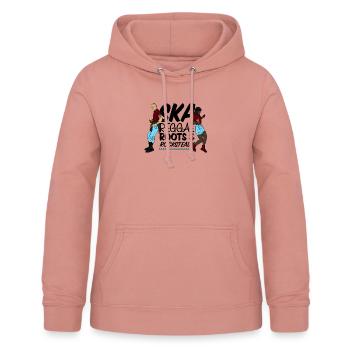 Trojan Skinhead Reggae imprimé - Ska, racines et - Sweat à capuche Femme - rose poudré - Devant - AI Model Female 172 light (172cm)